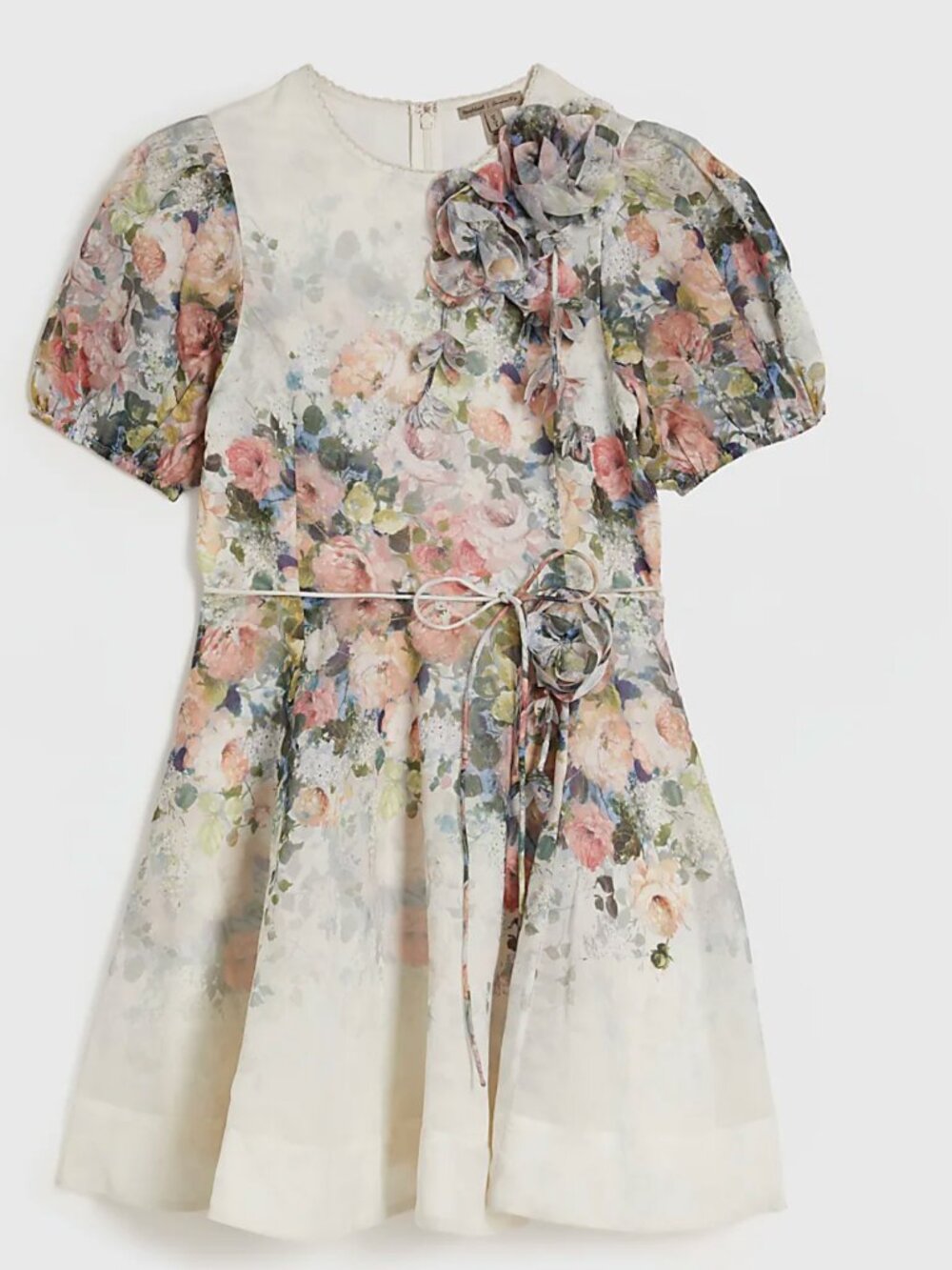 River Island White Floral 3D Flower Mini Dress - Size 8 - NWT